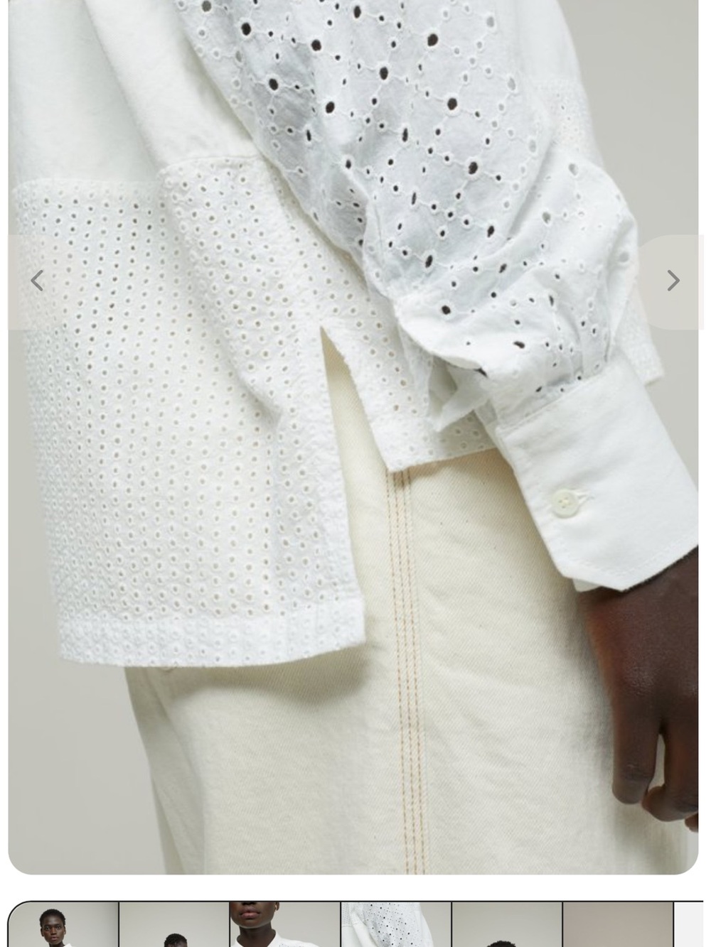 CLOSED /// White Eyelet Button-Down Women's Shirt Size - Picture 3 of 13